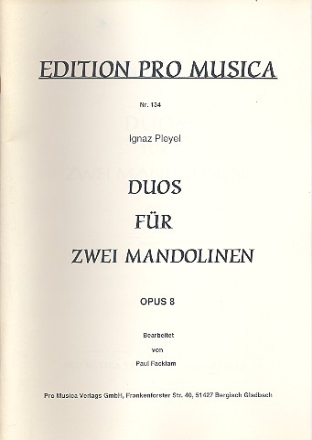 Duos op.8 fr 2 Mandolinen