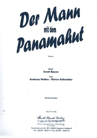 Der Mann mit dem Panamahut: Einzelausgabe Gesang und Klavier