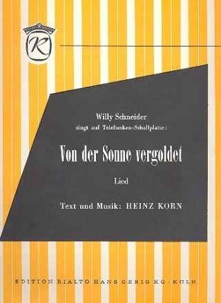 Von der Sonne vergoldet: Einzelausgabe Gesang und Klavier