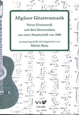 9 Soli und 3 Duos aus einer Handschrift von 1848 fr 1-2 Gitarren Partitur