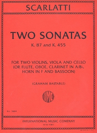 2 Sonatas for 4 string instruments (5 wind instruments) score and parts