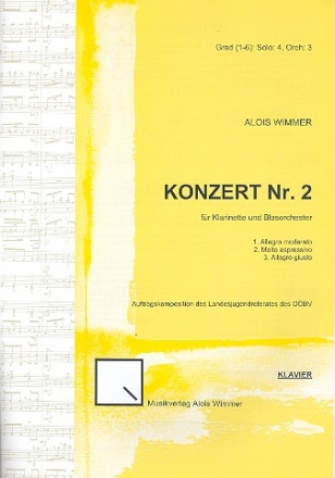 Konzert Nr.2 fr Klarinette und Blasorchester fr Klarinette und Klavier