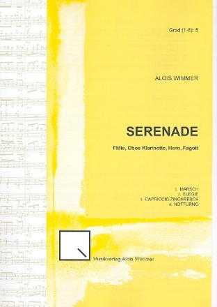 Serenade fr Flte, Oboe, Klarinette, Horn und Fagott Partitur und Stimmen