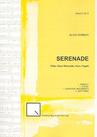 Serenade fr Flte, Oboe, Klarinette, Horn und Fagott Partitur und Stimmen