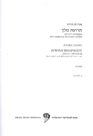 Jewish Rhapsody for clarinet and string quartet score