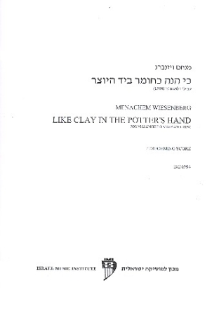 Like Clay in Petter's Hand for violoncello and piano performing score