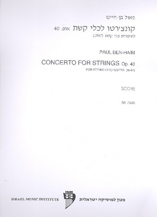 Concerto for Strings op.40 for string orchestra score
