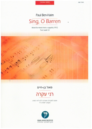 Sing, O Barren for mixed chorus a cappella score