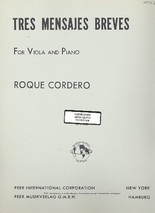 Tres Mensajes Breves  for viola and piano