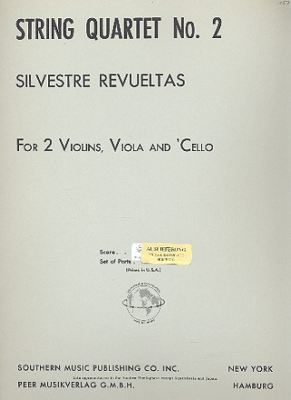 String Quartet no.2 for 2 violins, viola and violoncello score