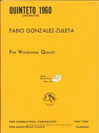 Quinteto 1960 for flute, oboe, clarinet, horn in F and bassoon parts