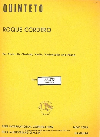 Quinteto for flute, clarinet, violin, cello and piano score and parts