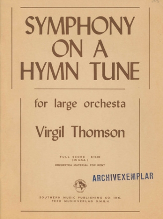 Symphony on a Hymn Tune for orchestra score