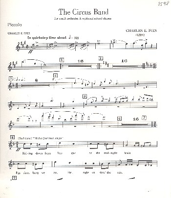 The Circus Band  for unison mixed chorus and small orchestra parts