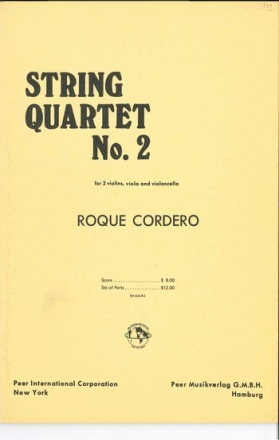 String Quartet no.2 for 2 violins, viola and violoncello study score