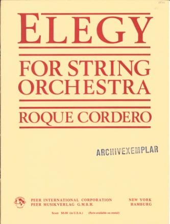 Elegy for string orchestra score