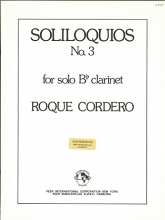 Soliloquios no.3 for clarinet