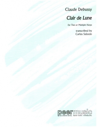 Clair de Lune for 2 or multiple harps 2 scores