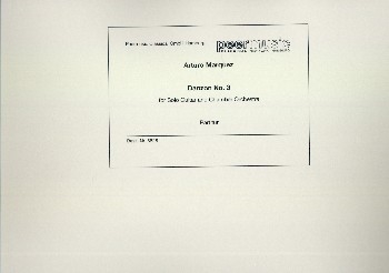 Danzon No.3 for solo guitar and chamber orchestra score