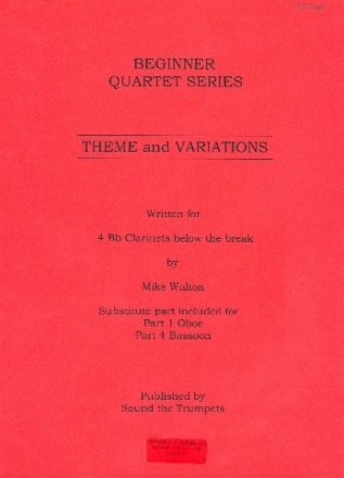 Theme and Variations for 4 clarintes score and parts