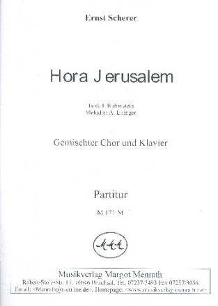 Hora Jerusalem fr gem Chor und Klavier Partitur (hebr)