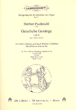 Geistliche Gesnge op.110 Band 3 fr Gesang (mittel) und Orgel (Melodieinstrumentad lib) Partitur und Stimme