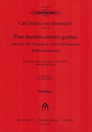 Piae mentes omnes gentes fr Sopran (Tenor), gem Chor, Streicher und Orgel Partitur (dt/la)