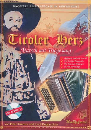 Tiroler Herz (+CD) fr Steirische Harmonika in Griffschrift