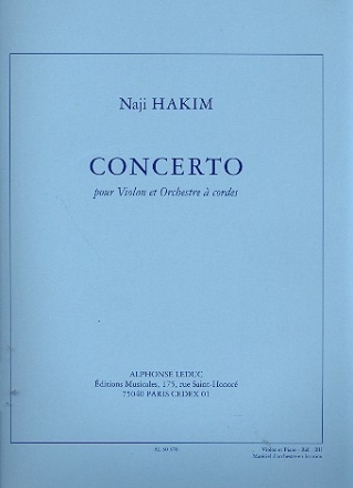 Concerto pour violon et orchestre  cordes pour violon et piano