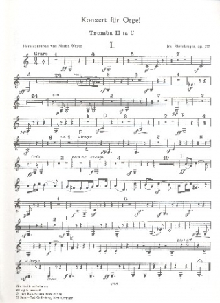 Konzert g-Moll Nr.2 op.177 fr Orgel und Orchester Trompete 2