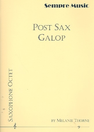 Post Sax Galop for 8 saxophones (SSAATTBarBar) score and parts