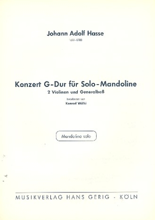 Konzert G-Dur fr Mandoline und Streicher Mandoline