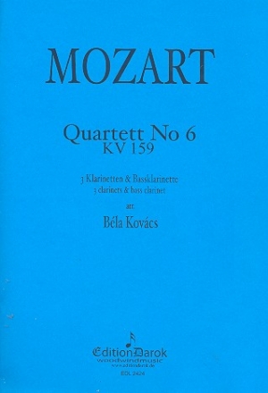 Quartett Nr.6 KV159 fr 4 Klarinetten (BBB Ba) Partitur und Stimmen