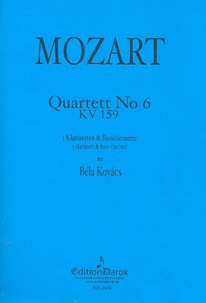 Quartett Nr.6 KV159 fr 4 Klarinetten (BBB Ba) Partitur und Stimmen