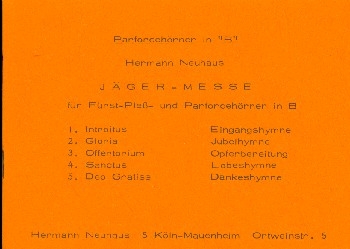 Jger-Messe fr Frst-Ple- und Parforcehrner in B Parforcehrner in B