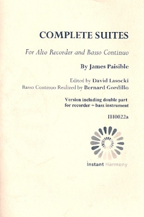 Complete Suites - for alto recorder and Bc (Bc realized) score and parts