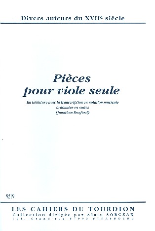 Pices pour viole seule (en tablatures avec la transcription)