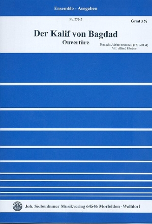 Ouvertüre zu Der Kalif von Bagdadi für Violine und Klavier (Violine 2, Violoncello und Kontrabass ad lib),  Stimmen