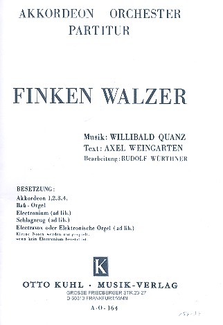 Finkenwalzer fr Akkordeonorchester Partitur,  Archivkopie