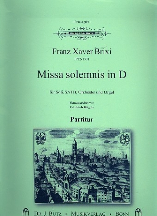 Missa solemnis D-Dur fr Soli, gem Chor und Orchester Partitur