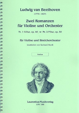 2 Romanzen fr Violine und Streichorchester Partitur