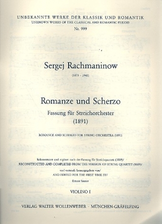 Romanze und Scherzo fr Streichorchester Violine 1