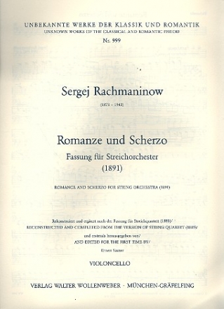 Romanze und Scherzo fr Streichorchester Violoncello