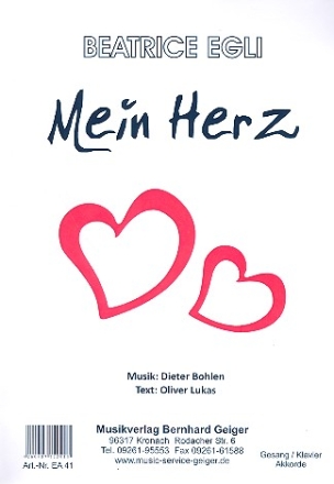 Mein Herz fr Klavier (Gesang/Gitarre) Einzelausgabe