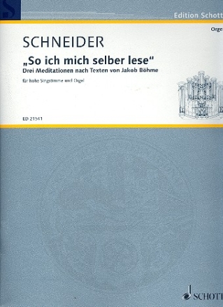 So ich mich selber lese fr hohe Singstimme und Orgel