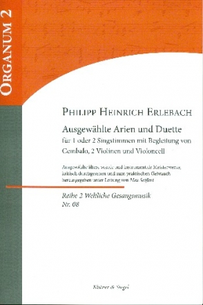 Ausgewhlte Arien und Duette fr 1-2 Stimmen und Cembalo, 2 Violinen und Violoncello Partitur