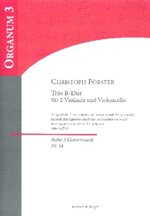 Trio B-Dur fr 2 Violinen, Violoncello und Bc Partitur und Stimmen