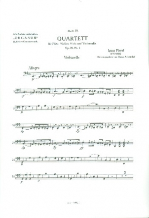 Quartett G-Dur op.20,1 fr Flte, Violine, Viola und Violoncello Partitur und Stimmen