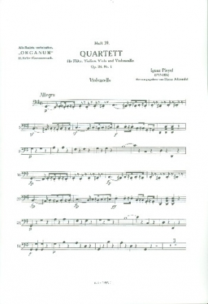 Quartett G-Dur op.20,1 fr Flte, Violine, Viola und Violoncello Partitur und Stimmen