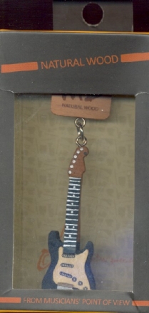 Anh�nger aus Holz E-Gitarre (schwarz) mit Schlaufenband